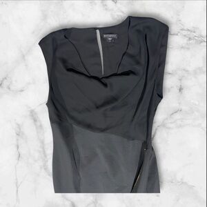 Metaphor large black sheer slouch top zip accent